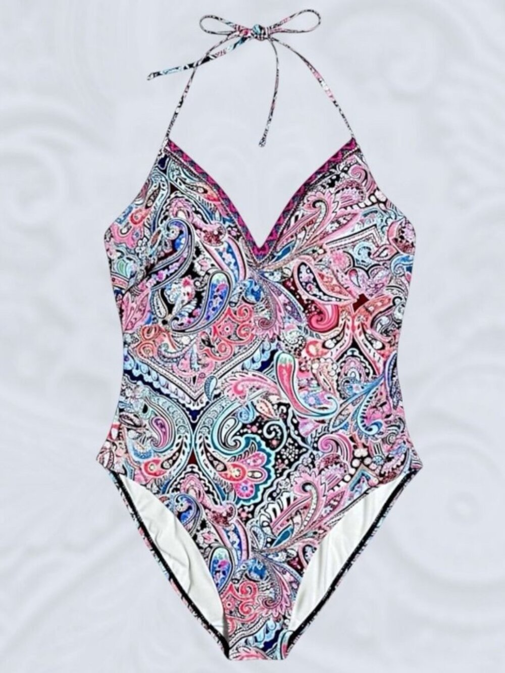 La Blanca Swimsuit Womens 16 Paisley 1 Pc Swim Bathing Suit Slimming Colorful